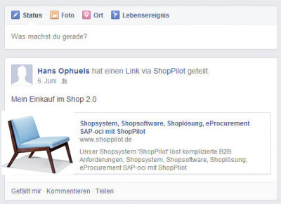 Facebook Integration im Onlineshop am Beispiel ShopPilot