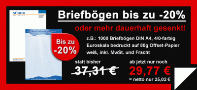 Primus-Print.de senkt Preise für Briefbögen um bis zu 20 Prozent