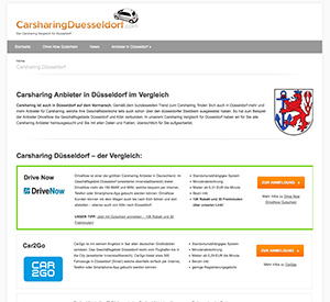 Spezielles Carsharing-Portal für Düsseldorf bietet kostenlosen Anbieter-Vergleich