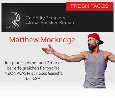 Die Redneragentur Celebrity Speakers freut sich über ein neues Gesicht: