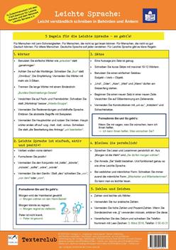 Leichte-Sprache-Tafel: Helfer für den Schreib-Alltag