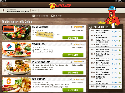 Erste iPad App zum Essen bestellen in Deutschland