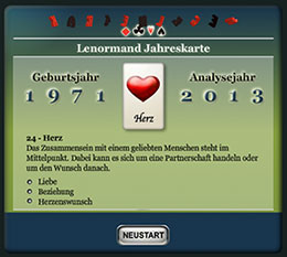 Lenormandkarte für das neue Jahr