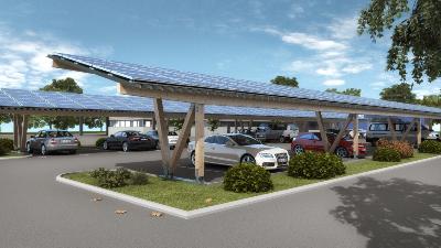 Solarcarports mit Holzstruktur: nachhaltig, optisch ansprechend, langlebig und kostengünstig