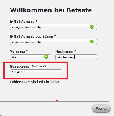 Betsafe Bonus Code 5GRATIS