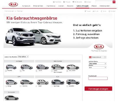 KIA Austria startet eigene Gebrauchtwagenbörse mit Technologie von WebMobil24