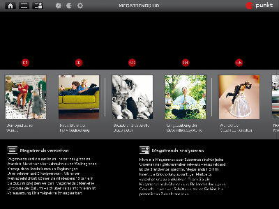 Megatrends HD  Neue App für Strategen und Zukunftsplaner. Z_punkt bringt die 20 wichtigsten Megatrends auf das iPad
