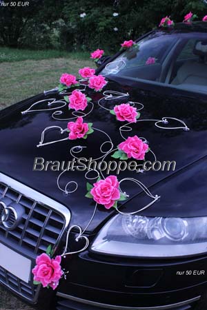 Dekorationen fÃ¼r das Hochzeitsauto von BrautShoppe.com