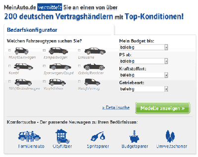 MeinAuto.de startet ersten bedarfsorientierten, markenübergreifenden und endpreisbasierten Konfigurator