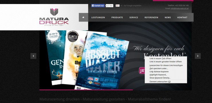 Erfolgreicher Website-Relaunch des österreichischen Marktführers für Maturazeitungs-Druck aus der Ost-Steiermark