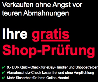 Kostenfreie eBay-Shop-Prüfung inkl. Abmahncheck