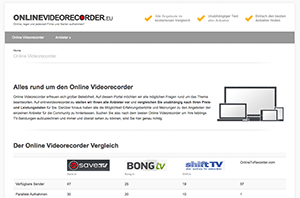 Das neue Vergleichsportal für Online Videorecorder ist online