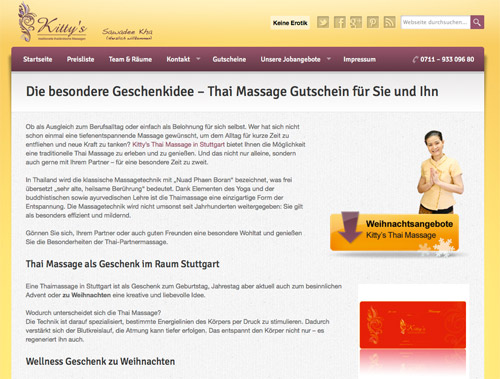 Geschenkidee zu Weihnachten - Kitty´s Thaimassage in Stuttgart