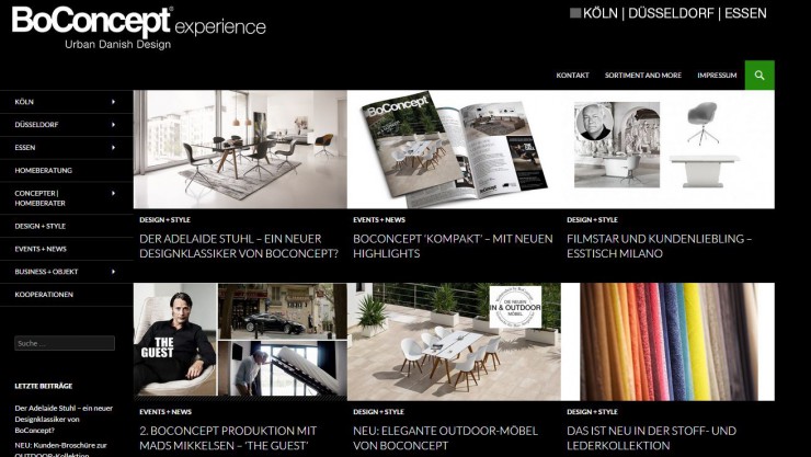 BoConcept Nordrheinwestfalen startet seinen neuen Design-Blog