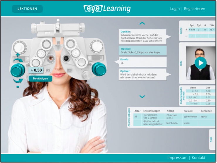 admago stellt online-basierte Lernsoftware Eye-Learning für Augenoptiker vor