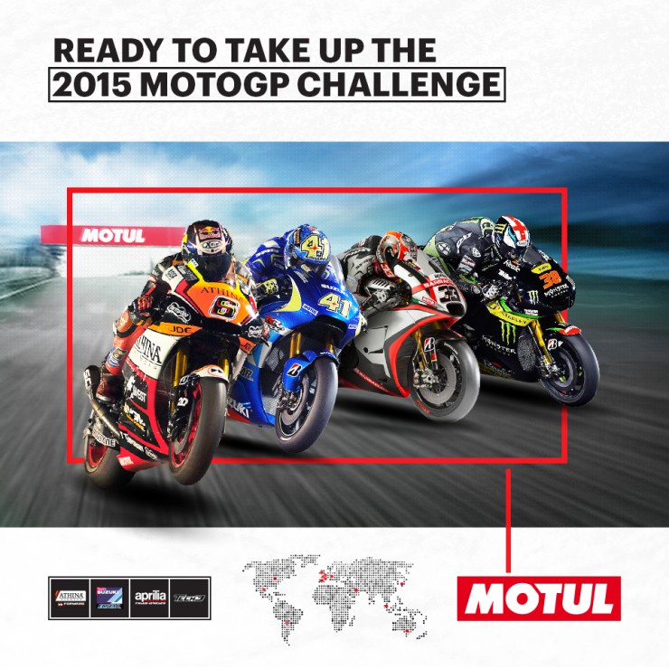 MOTUL beim Motorrad-Grand-Prix 2015: Schmierstoffproduzent ist erstmals Partner von vier Teams und drei Herstellern