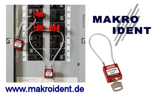 Sicherheitsschlösser mit Kabelbügel für Elektrik und andere Bereiche