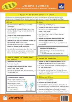 Leichte-Sprache-Tafel: Helfer für den Schreib-Alltag