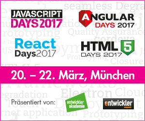 JavaScript Days, Angular Days und HTML5 Days starten zusammen mit den neuen React Days im März in München