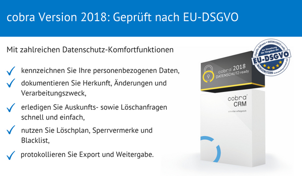 cobra Version 2018 DATENSCHUTZ-ready veröffentlicht