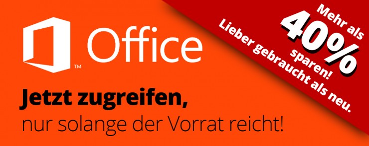 Jetzt mehr als 40% sparen mit gebrauchtem Microsoft Office 2016 statt neue Microsoft Office 2019 Volumenlizenzen kaufen