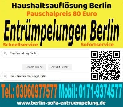 Sofortige Entrümpelung 80 Euro pauschal in Berlin: schnell, fair und sofort