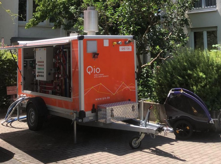Qio im Einsatz: Mobile Heizzentrale sichert die Warmwasserversorgung