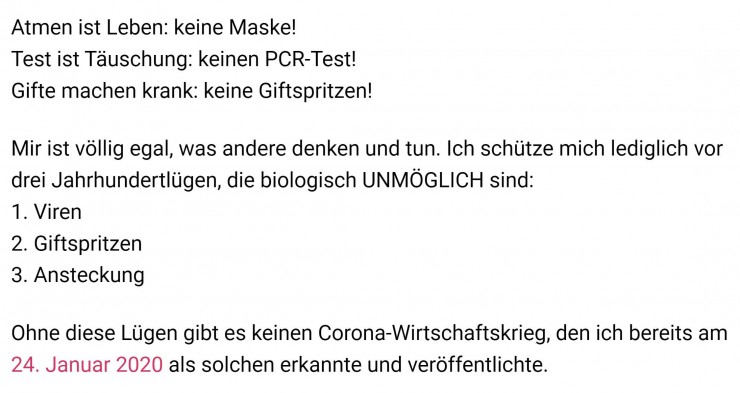 Verantwortung und Entscheidungsfreiheit eines jeden Einzelnen im Corona-Krieg