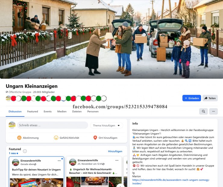 Ungarn Kleinanzeigen: Facebookgruppe in der Auswanderung auf Alltag trifft - kameradschaftlich, ehrlich, deutschsprachig.
