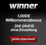 Winner Casino - 20 Euro Bonus ohne Einzahlung