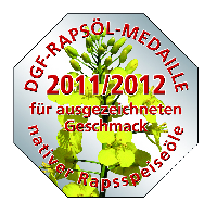 23 native Rapsöle erhalten für ihren ausgezeichneten Geschmack die DGF-Rapsöl-Medaille 2011/2012