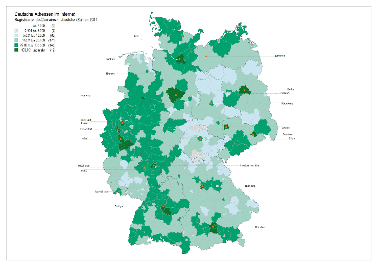 Domainatlas: Ungleiche Verteilung der de-domains