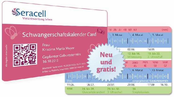 Gratis Schwangerschaftskalender erstmals im praktischen Scheckkarten-Format