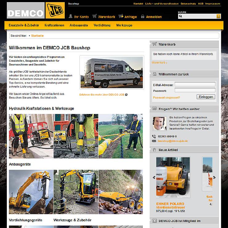 DEMCO JCB launcht eignen Baushop JCBParts.de