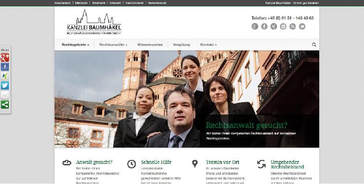 Rechtsanwaltskanzlei Baumhäkel launcht neue Homepage