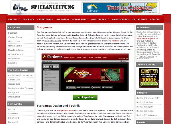 Stargames - ein Casino unter der Lupe