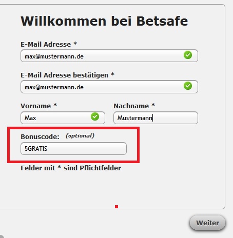 Betsafe Bonus Code 5GRATIS