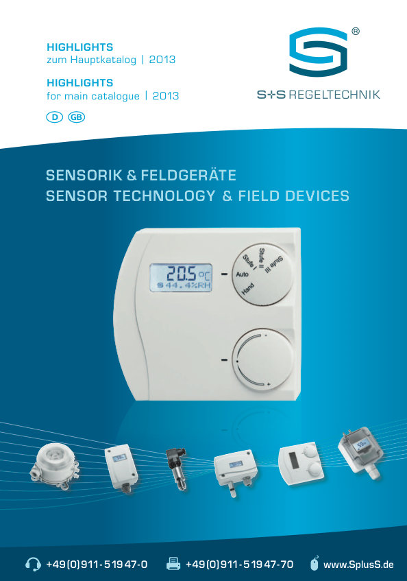 S+S Regeltechnik macht ausgewählte Sensoren, Fühler, und Regler zu Highlights 2013