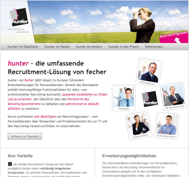 Personalberater finden ihre Branchenlösung unter www.hunter-software.eu