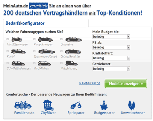 MeinAuto.de startet ersten bedarfsorientierten, markenübergreifenden und endpreisbasierten Konfigurator