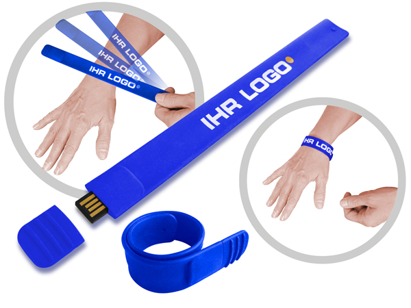 USB Big Snap - Das selbstschließende USB-Armband mit Schnappmechanismus für den Werbeeinsatz auf Messen und Events