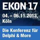 EKON 17 - Die Entwickler Konferenz für Delphi startet am 4. November 2013