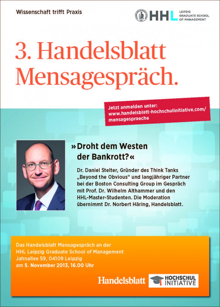 5. November 2013: 3. Handelsblatt Mensagespräch zum Thema 