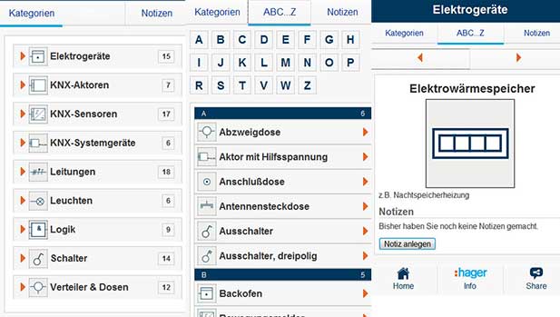 Wissen kompakt: die neue E-volution Web-App erklärt Schaltzeichen der Elektrotechnik.